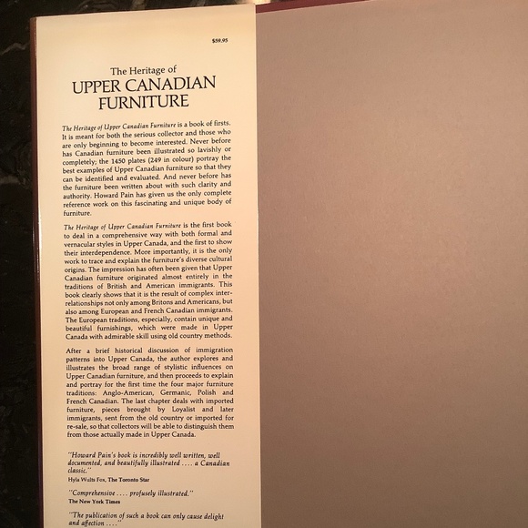 1978 Coffee Table Book.  The Heritage of Upper Canadian Furniture. - Picture 2 of 10